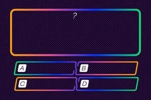 Vector template question and answers neon style