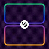 Versus banner neon frame and vs sign vector