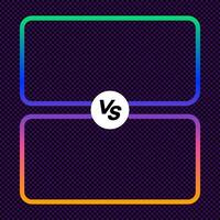 Versus banner neon frame and vs sign vector