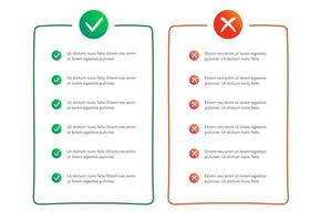 hacer y no infografía marco modelo vector