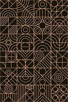 Geometry pattern gold line minimal 20s bauhaus style vector