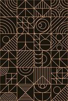 Geometry pattern gold line minimal 20s bauhaus style vector