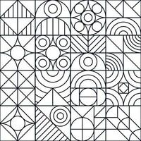 Bauhaus pattern minimal 20s geometric line style vector