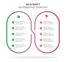 Do and dont infographic template vector rounded frame