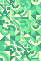 Green geometry pattern bauhaus minimal 20s style vector