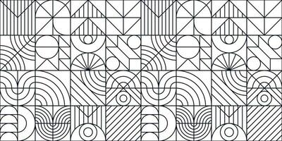 Geometry pattern minimal 20s bauhaus line style vector