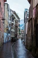 Innsbruck, Austria - Dec 30, 2018 - Narrow street in the old part of the city photo