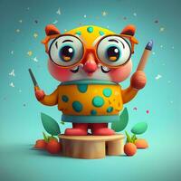 3D character mascot for a web-based educational platform targeting children photo