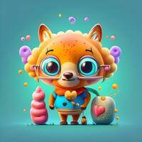 3D character mascot for a web-based educational platform targeting children photo