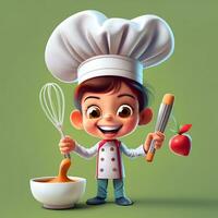 3d personaje para un basado en web Cocinando aplicación apuntado a niños foto
