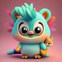 3D character mascot for a web-based educational platform targeting children photo