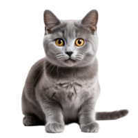 gris gato en un blanco antecedentes png