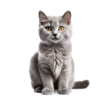 gris chat sur une blanc Contexte png