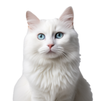 blanc chat sur une blanc Contexte png