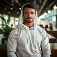 handsome arabian young man in sport wear in sporting club photo