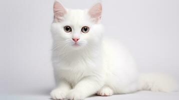 white cat on a white background photo