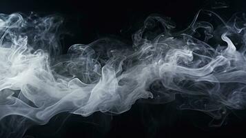 white smoke on a black background photo