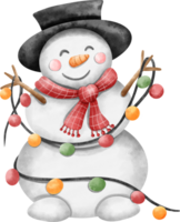 Noël personnage bonhomme de neige avec babioles png