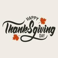 Happy Thanksgiving Day typography design for greeting card vector