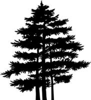 Pine tree silhouette isolated on white background. Vector Illustration.