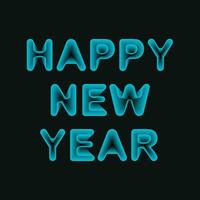 Happy New Year 3d text. Greeting theme collection vector