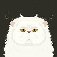 Angry persian cat with devil horns vector