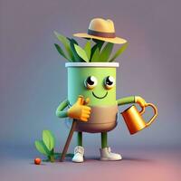 3D character for a web-based gardening and nature conservation website. photo