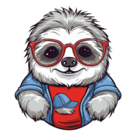 Beautiful Sloth Clipart - Generative Ai png