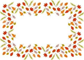 Empty Autumn Leaves Frame Background vector