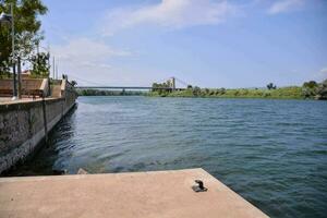 a view of the river from the bridge photo