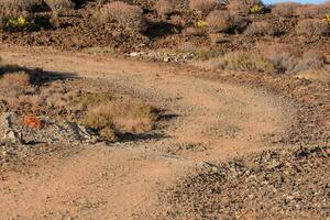 a dirt road in the desert photo