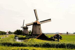 Old windmill landscape photo