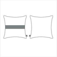 white pillow front and back view template vector