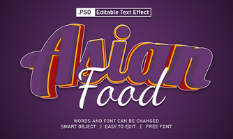 asiatisk mat text effekt psd