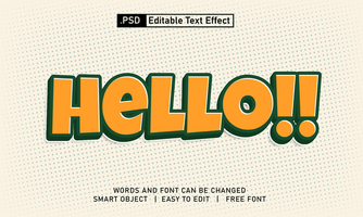 Hello text effect psd