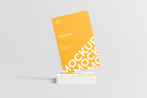 Portrait Rounded Business Card Mockup Front View psd