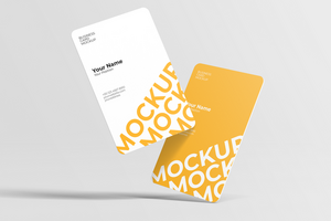 Portrait Rounded Business Card Mockup Front View psd