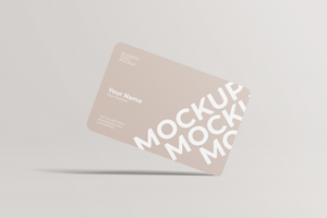 Landscape Rounded Business Card Mockup Front View psd
