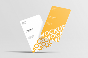 Portrait Rounded Business Card Mockup Front View psd