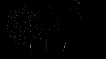 Amazing beautiful colorful firework display over sea on celebration night video