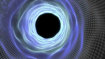 Abstract motion background, shining lights, energy waves and sparkling particles, seamless loop able. video