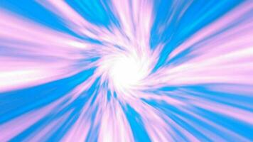 Abstract background in light shades of blue and pink. High-quality dynamic tunnel of the color of the sky or sunrise. Animated video of a space tunnel