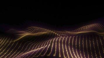 abstrakt lyxig, premie glittrande gyllene partiklar rutnät rörelse bakgrund flytande i cyberrymden slinga bakgrund video