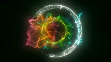 sfera griglia. animazione globo. digitale sfondo. neon onde. astratto design. senza soluzione di continuità ciclo continuo video