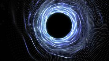 abstract achtergrond animatie schijnend licht deeltjes energie golven en strepen spiraal draaikolk het formulier lus video