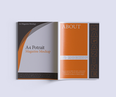 A4 Potrait Magazine Mockup Full Editable and isolated object from the background and shadow psd