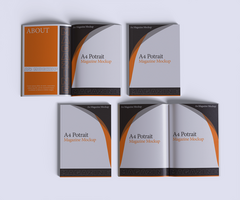 A4 Potrait Magazine Mockup Full Editable and isolated object from the background and shadow psd