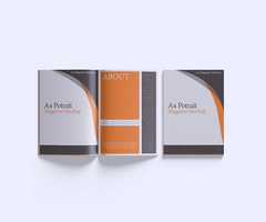 A4 Potrait Magazine Mockup Full Editable and isolated object from the background and shadow psd