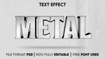 metal editável texto efeito psd