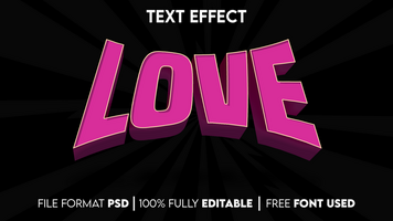 Love Editable Text Effect psd